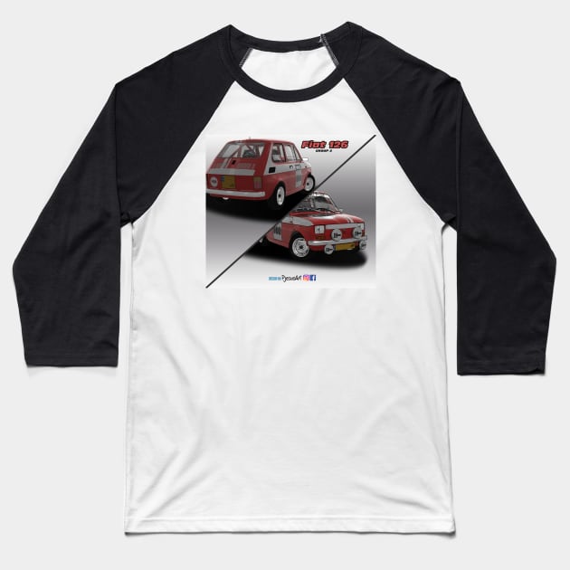 Fiat 126 Group 2 Baseball T-Shirt by PjesusArt